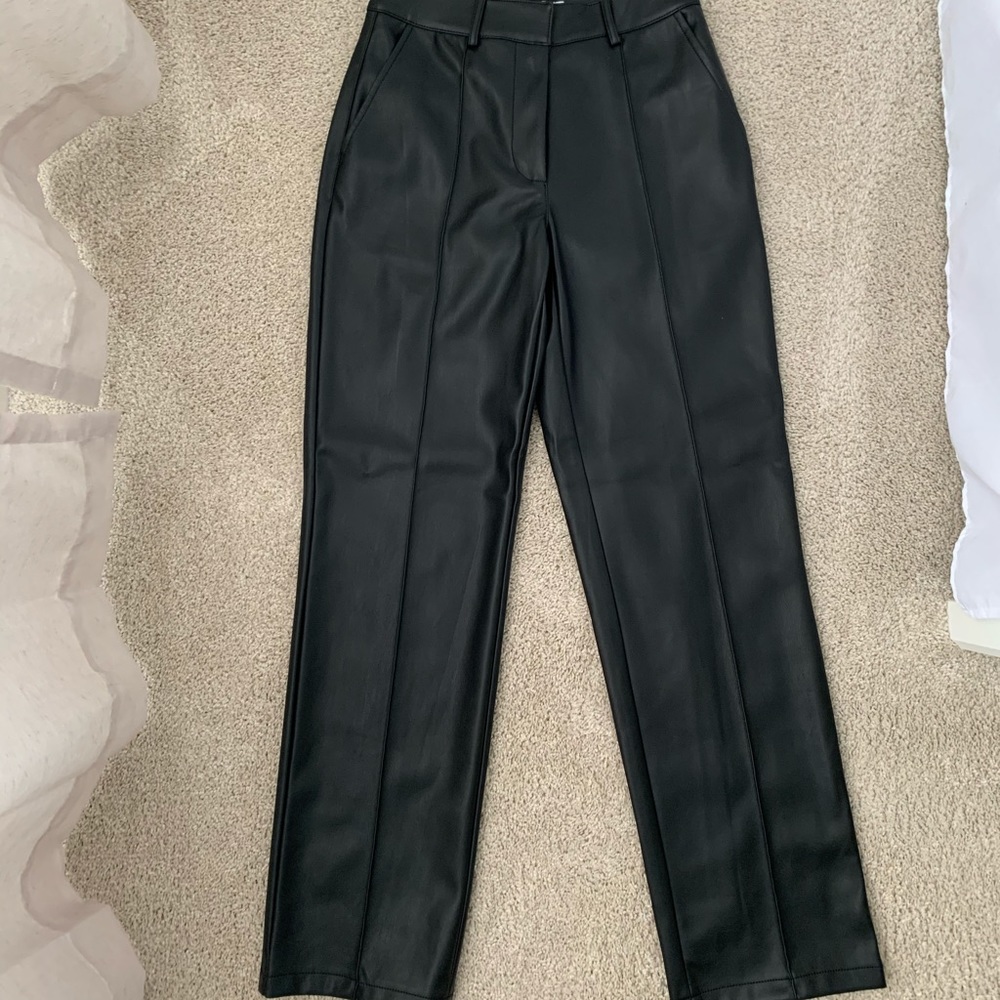 NA-KD Mid Rise Leather Pants